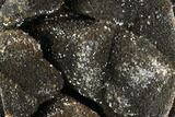 Septarian Dragon Egg Geode - Black Crystals #98870-1